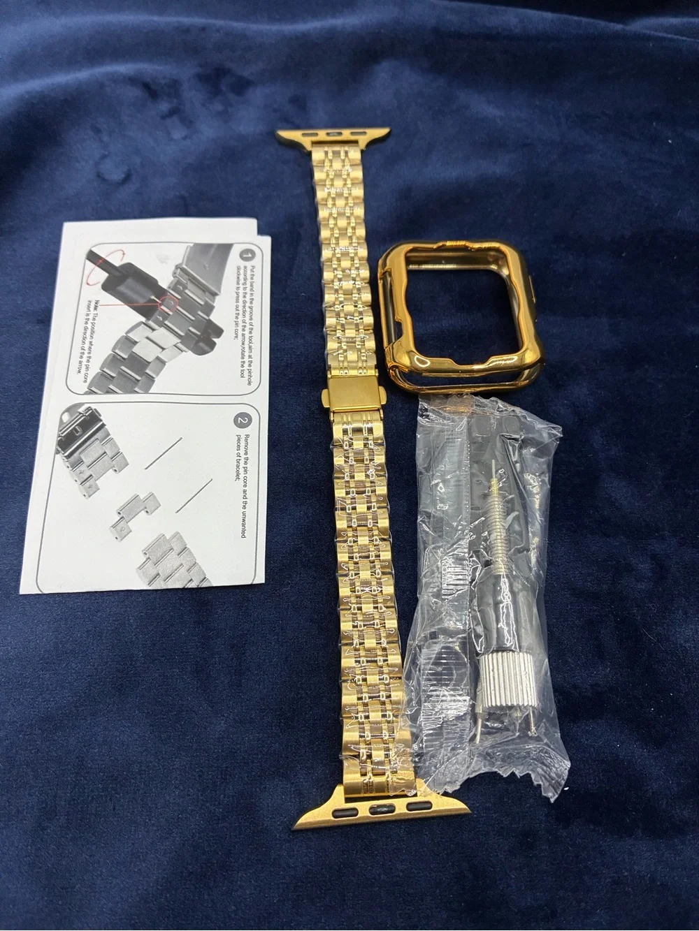 Gold Stainless Steel Link Watch Band for Women